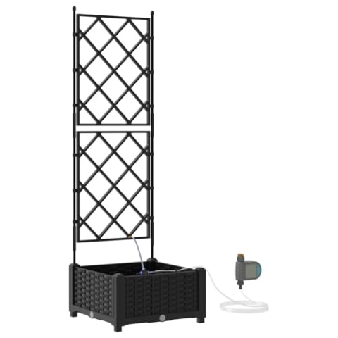 vidaXL Gartenpflanzer Schwarz Kunststoff 40 x 40 x 126 cm Pflanzgefäße