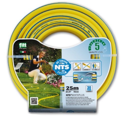 Bradas FWP1/225 5-lagig Profi Gartenschlauch 1/2 Zoll NTS, 25 m knickfest und verdrehungsfest FITT, Wasserschlauch, Gelb, 35,9x35,9x9 cm