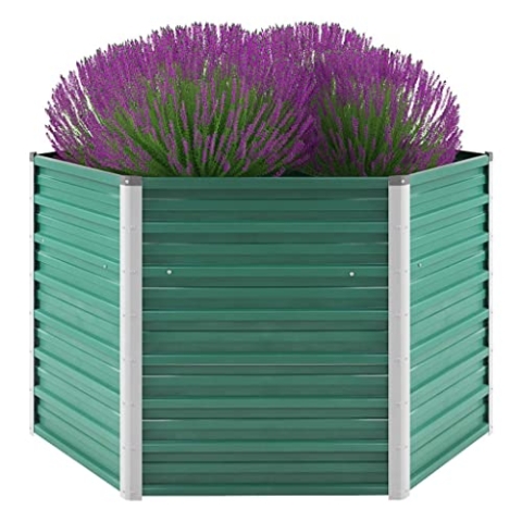 vidaXL Hochbeet Verzinkter Stahl 129x129x77cm Grün Gartenbeet Frühbeet Garten