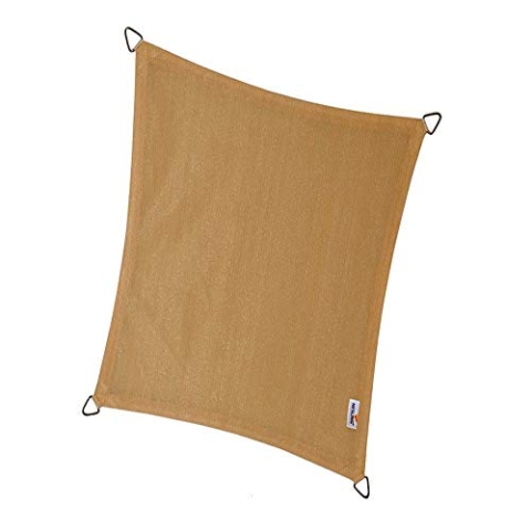 nesling Coolfit Sonnensegel (Rechteck 3,0m x 4,0m x 3,0m x 4,0m, Sand) Sonnenschutz, Wasser und Wind durchlässig, UV-beständig