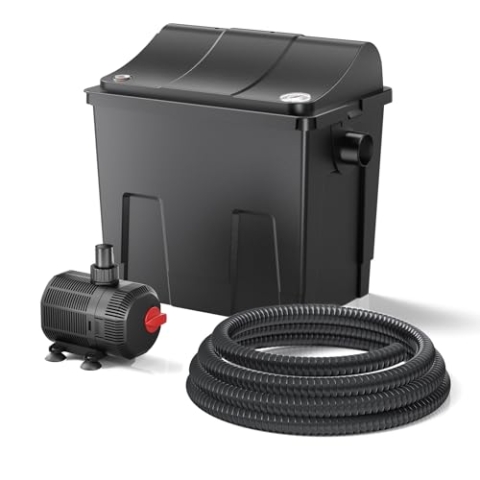 SunSun CBF-200T Bioteichfilter Komplettset mit 9W UVC Klärer, Teichpumpe 2300 l/h 35W, Thermometer und Filtermedien, Filteranlage Bio Teichfilter