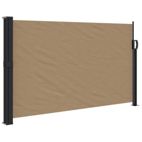 vidaXL Seitenmarkise, Sichtschutz Ausziehbar, Windschutz Sonnenschutz für Garten Balkon Terrasse, Seitenrollo Seitenwandmarkise, Taupe 117x300cm