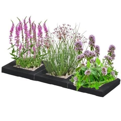 vdvelde.com - Drijvende Vijverplanten tegen Muggen - Muggen Verjagen - Drijfplanten - • Combi set + drijfringen• 12 planten• Plaatsing: -1 tot -20 cm