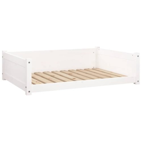 vidaXL Hundebett Weiß 95,5x65,5x28cm Massivholz Kiefer Hundesofa Haustiersofa