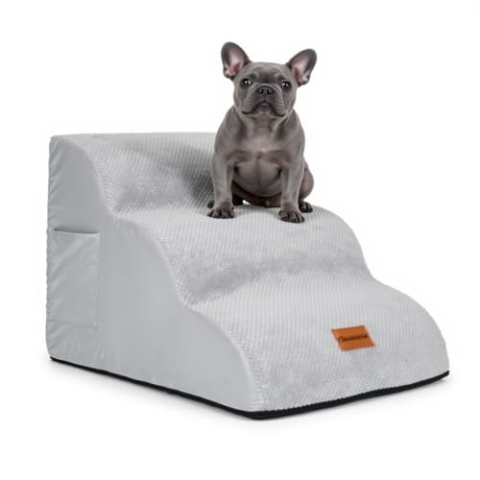 Pawesome - Hundetreppe - Hunderampe 3 Stufen - Hundetreppe für Kleine Hunde - Haustiertreppe - Waschbar - Katzentreppe - 40cm hoch