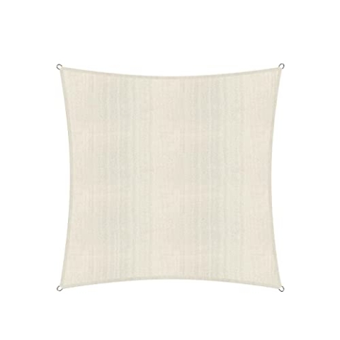 Lumaland Sonnensegel Quadrat | 3 x 3 Meter Wetterbeständiger Sonnenschutz inkl. Befestigungsseile | Terrasse, Garten & Balkon Schattenspender mit UV-Schutz [Creme]