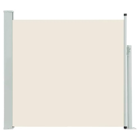 vidaXL Seitenmarkise Ausziehbar Sonnenschutz Sichtschutz Windschutz Seitenrollo Markise Seitenwandmarkise Balkon Garten Terrasse 100x500cm Creme