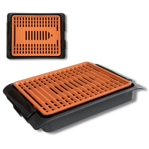 Rauchfreier elektrischer Tischgrill BEST DIRECT Starlyf Smokefree COPPER, Geeignet für Innen- und Aussenbereich, Keramik Antihaftbeschichtung, max. 220 °C [1250 Watt]