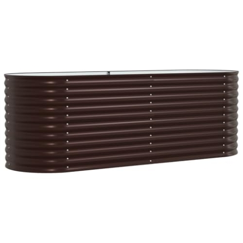 vidaXL Metallpflanzgefäß für Gartenarbeit im Freien Oval Verzinkter Stahl Langlebigkeit Rostbeständigkeit Modernes Design 240 X 80 81 cm Pflanzbehälter Pflanzkästen Groß Widerstandsfähig