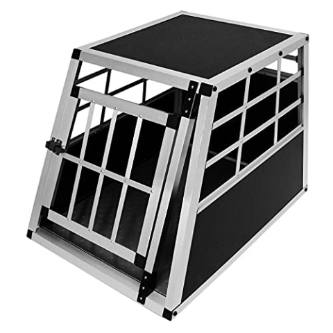 Auto Hundetransportbox Kleine Einzelbox Hundebox Transportbox Gitterbox Fahrzeugbox Kofferraumbox Katzen Hunde Aluminium Trapez