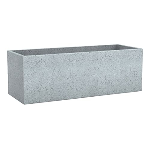 Scheurich C-Cube Long, Pflanzgefäß aus Kunststoff, Stony Grey, 80 cm lang, 29 cm breit, 27 cm hoch, 38 l Vol.