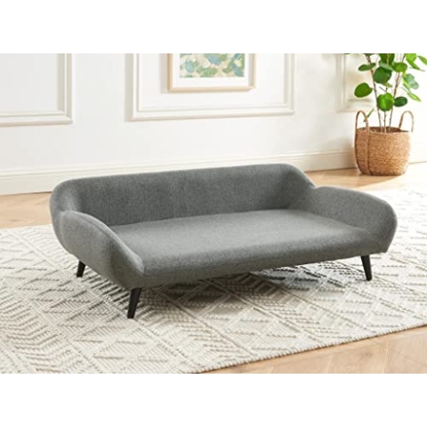 Vente-unique-Tiersofa - 99 x 61 cm - Stoff & Metall - Grau - ZOLIA