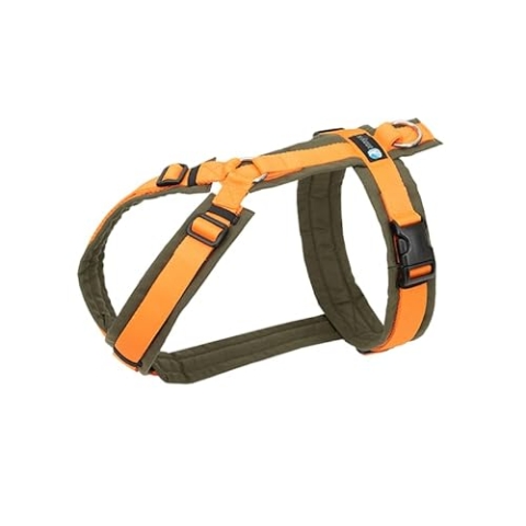 Anny·x Fun Hundegeschirr, Verstellbar, Farbe Oliv-Orange, Verschiedene Größen (Oliv-Orange, S)