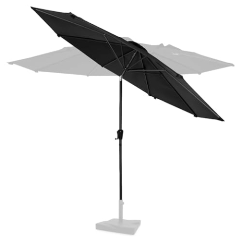 VONROC Premium Sonnenschirm rund Balkon - Neigbarer Sonnenschutz Terrasse & Garten - Sonnenschirm groß 300CM inklusive Schutzhülle - Recanati Schwarz