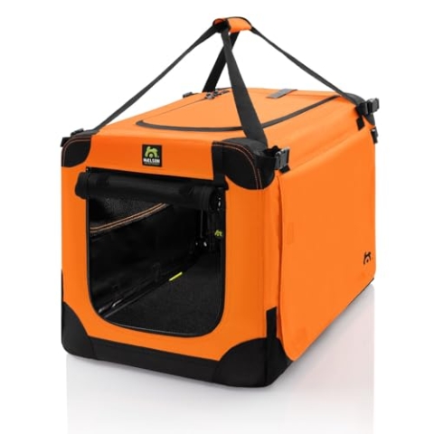 Maelson Soft Kennel Neon-Orange, 52 cm - Faltbare Hunde-Transportbox