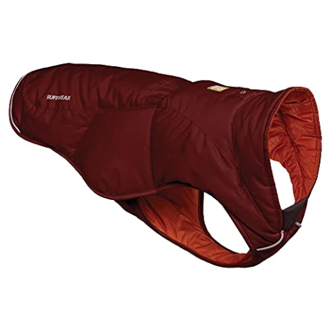 RUFFWEAR Quinzee Jacket, Verpackbarer, Isolierter Wintermantel für Hunde, X-Small, Fired Brick