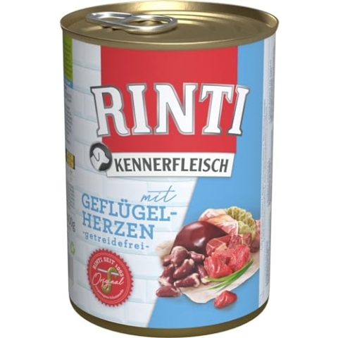 24er Pack Rinti Pur Kennerfleisch Geflügelherzen 400g