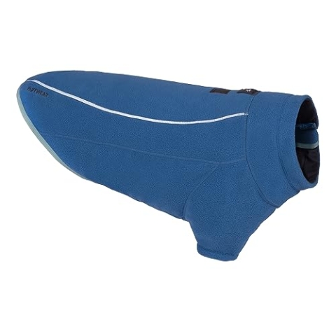 RUFFWEAR Climate Changer Fleece Dog Jacket, Small Dog Coat with Zip, Premium Quality Warm Dog Vest for Pet Dog Walking & Outdoor Trail Running, Dog Accessories for All Seasons, S, Blue Jay