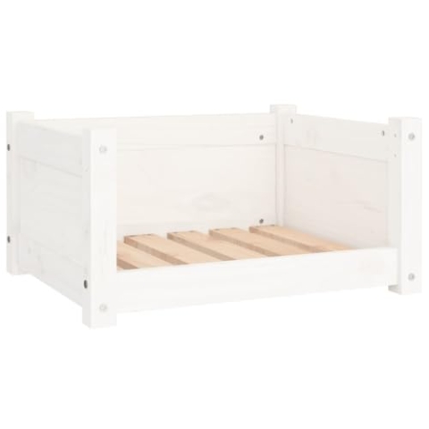 vidaXL Hundebett Weiß 55,5x45,5x28cm Massivholz Kiefer Hundekorb Hundesofa