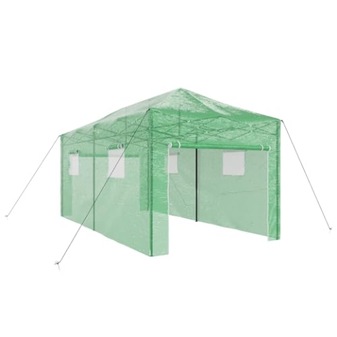 vidaXL Gehege-Gewächshaus mit Pop-up-Rahmen Grün 580x290x315 cm Stahl