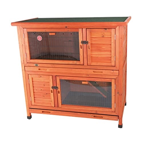 Trixie 62404 natura Kleintierstall mit Wärmedämmung, 116 × 113 × 65 cm, braun