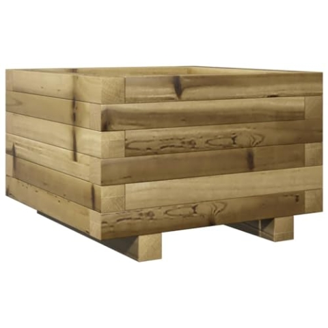 vidaXL Pflanzkübel, Blumenkübel mit Holzrahmen, Blumenkasten für Terrasse Garten, Pflanzkasten Hochbeet Pflanzgefäß, Kiefernholz Imprägniert