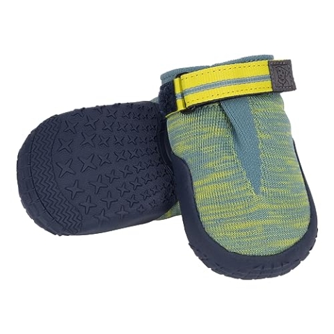 RUFFWEAR Hi & Light Dog Shoes, Pair, Premium Dog Boots, Breathable Grip Trail Shoes, Dog Running Shoes & Climbing Shoes or for Injured Paws, Protection for Hot or Cold Weather, 5.1cm, River Rock Green