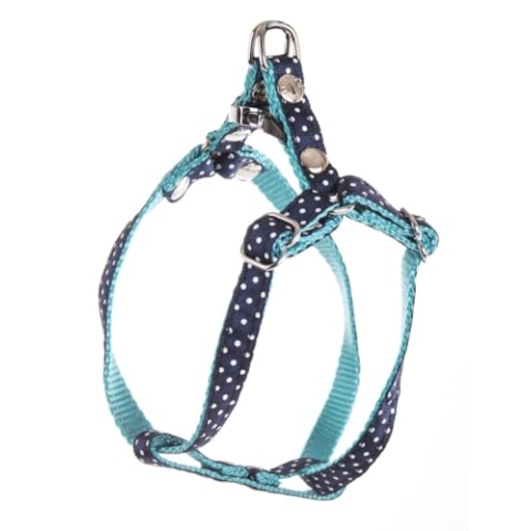 Geschirr Wohn gepunktet auf Gurt Nylon Halsumfang 17 – 27 cm Blau