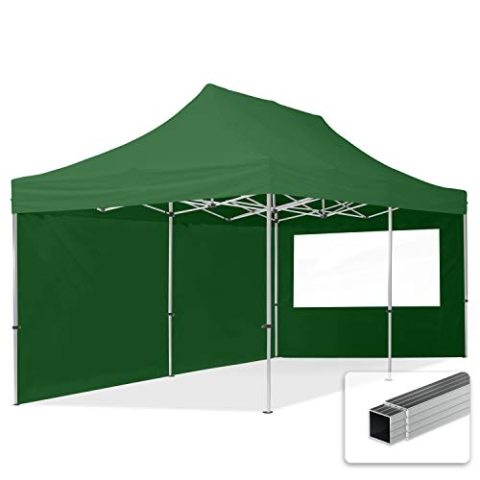 TOOLPORT Faltpavillon Faltzelt Pavillon 3x6m - 2 Seitenteile Aluminium 32mm Partyzelt 700N grün