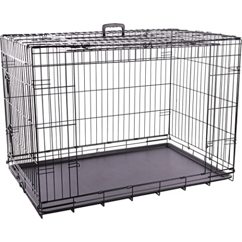 Flamingo Draadkooi Nyo Zwart – XL | A: 108 cm, B: 71,5 cm, C: 76 cm, Stark, Langlebig, Stilvoll und Einfach zu Reinigen – Ideal für Große Hunde!