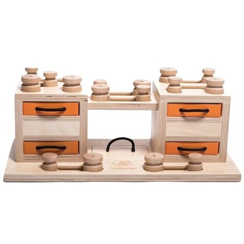 My Intelligent Dogs Two Towers Interaktives Hundespielzeug aus Holz Intelligentes Spielzeug für Hunde