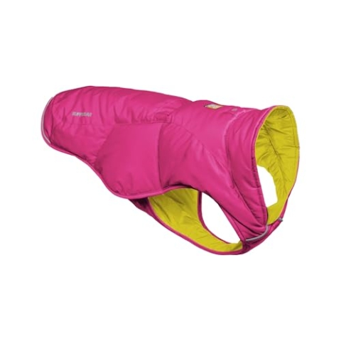 RUFFWEAR Quinzee Regenjacke für kleine Hunde, isolierter Allwetter-Hundemantel, Wasserabweisende Hundejacke, leichte Hundeweste und Tragetasche, Größe S, Fireweed Pink