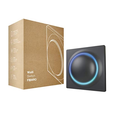 FIBARO Walli Switch / Z-Wave Plus Unterputz Relaisschalter, Drahtloser Ein-Aus-Auslöser,Anthrazit, FGWDSEU-221-8