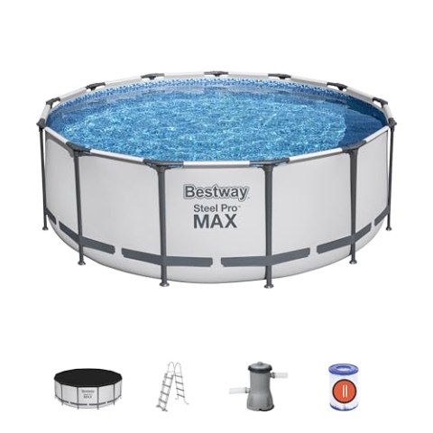 Steel Pro Max™ Außenpool, 396 x 122 cm, FrameLink™-System, Leiter, Plane, Pumpe und Filterkartusche
