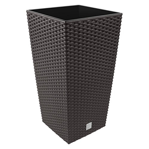 91,5 -Liter -Zeit Pot mit Einsatz 40 x 40 x 75 cm in dunkler Ockerfarbe