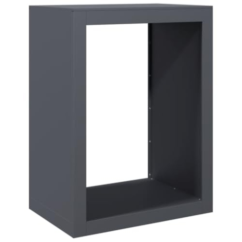 vidaXL Brennholzregal, Kaminholzregal mit Stauraum, Holzregal Holzlager für Brennholz, Außen Feuerholzregal Kaminholzständer, Anthrazit Stahl