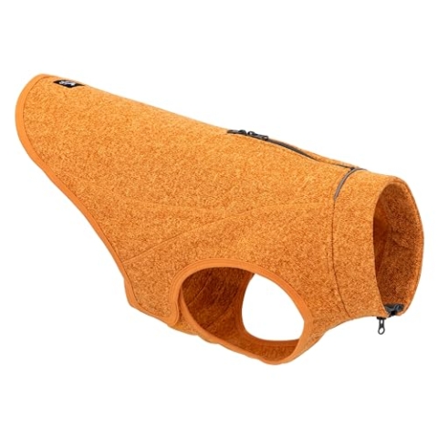 Kurgo Core Hunde-Pullover, Leichtes Fleece, Mit 2-Wege-Reißverschluss, Mit Hundegeschirr kompatibel, Größe L, Orange