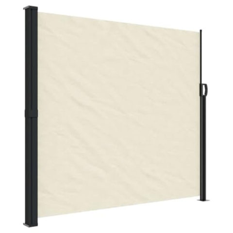 vidaXL Seitenmarkise, Wandmarkise mit PU-Beschichtung, Sichtschutz für Balkon Terrasse Garten, Windschutz Markise, Ausziehbar Creme Polyester