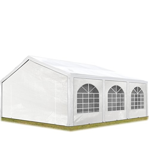 TOOLPORT Hochwertiges Partyzelt 5x6 m Pavillon Zelt PE Plane 450 N Gartenzelt Festzelt Wasserdicht weiß
