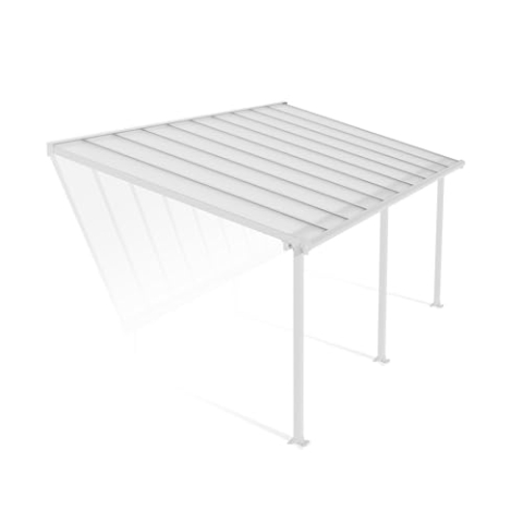 Palram Canopia Olympia Terrassenüberdachung 3x6 - Gestell aus Alumiuium & 16 mm Polycarbonat - Terrassendach Für den Ganzjährigen Gebrauch Geeignet, Weiß, 619 x 295 x 305 cm