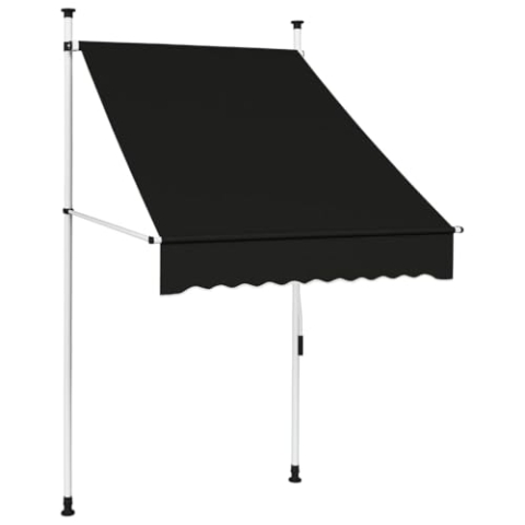 vidaXL Markise Einziehbar Handbetrieben Wasserabweisend Klemmmarkise Balkonmarkise Sonnenschutz Terrasse Balkon Garten 100cm Anthrazit