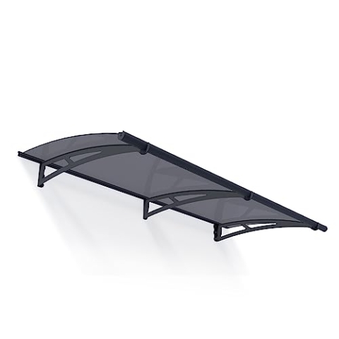 Canopia by Palram Vordach für Haustür Aquila 2050 Pultvordach 205 x 92 cm Grau Sonnenschutz Haustürvordach inkl. Regenrinne