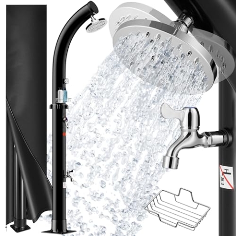Monzana® Solardusche 20 Liter mit Schutzhaube Duschkopf 360° Schwenkbar max. 60°C Fußdusche Gartenschlauch Anschluss Pooldusche Gartendusche Camping