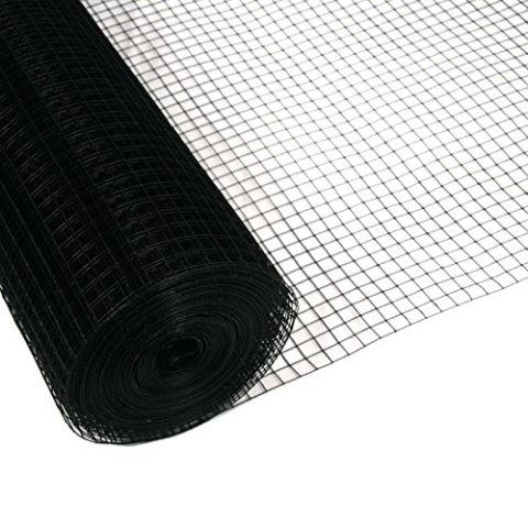Garmix Volierendraht Maschendraht 4-Eck Drahtgitter Drahtzaun Schwarz 25x25mm (50cm x 25m 1,20mm)