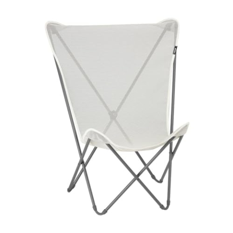 Lafuma Mobilier - Faltbarer Butterfly Chair POP UP - Strapazierfähiges & Abnehmbares Batyline®-Gewebe - Außenstuhl für Terrasse, Lounge, Garten - 1 Position, Höchster Komfort, Frankreich - Roggenbeige