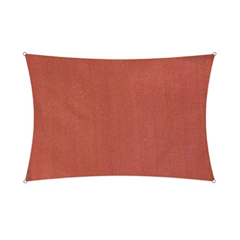 Lumaland Sonnensegel Rechteckig 3 x 4 Meter | Wetterbeständiger Sonnenschutz inkl. Befestigungsseile | Terrasse, Garten & Balkon Schattenspender aus HDPE Segelstoff mit UV Schutz [Terracotta]