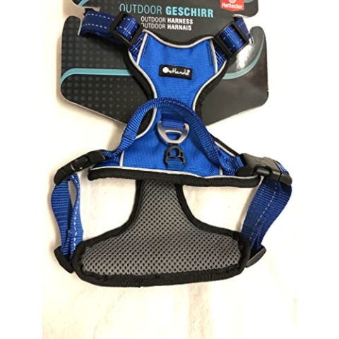Petlando Mesh Outdoor-Hundebrustgeschirr mit reflektierenden Streifen XL Navy Brustumfang 82-106 cm