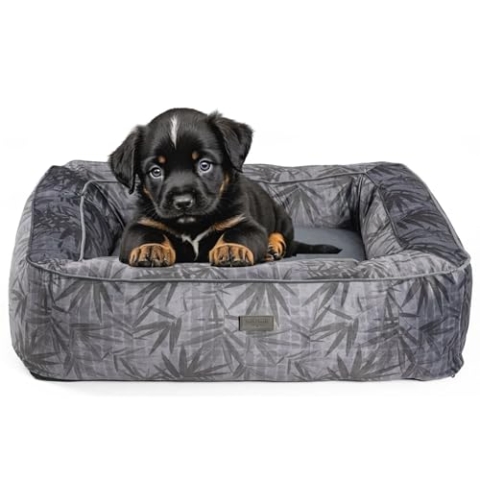 bo&flash Kuscheliges Hundebett Boise "Ilse" - M - Hundesofa für Kleine & Große Hunde - Design Waschbar - Gelenkschonend Mit Anti-Rutsch-Beschichtung