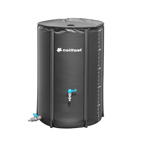 cellfast Faltbarer Regenwassertank, Handlich, Leicht, Einfach zu montieren, Reißverschluss, Hohe Qualität, Fassungsvermögen 250 l
