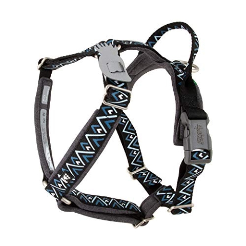 Hurtta Razzle-Dazzle Y-Geschirr für Hunde, gepolstert, 100% recyceltes Polyester, Schwarz, 65-80 cm